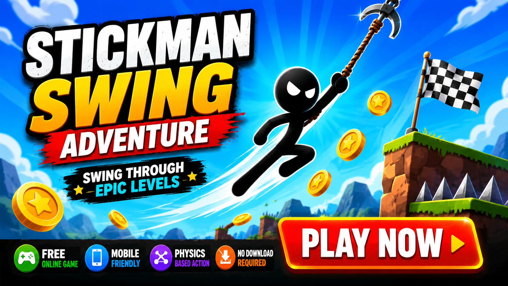 Stickman Swing Adventure – Play Free Online